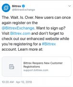 Bittrex交流又回来了！annnnnnd它再次走了